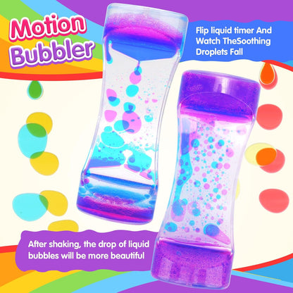 Liquid Motion Bubbler Sensory Toys - 6 Pack Liquid Timer Sensory Toys for Autistic Children, Liquid Motion Toys Or Motion Bubbler Sensory Timer for Playful Learning and Sensory Exploration