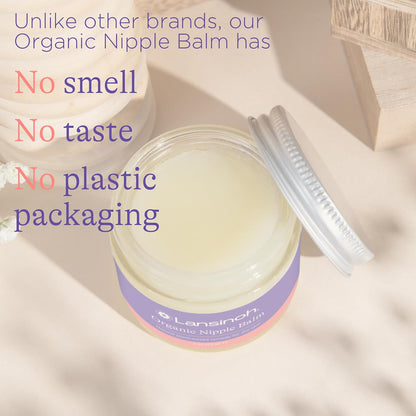 Lansinoh Organic Nipple Butter, Nipple Cream Safe for Breastfeeding Baby, Postpartum Essentials for