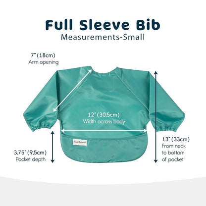 Tiny Twinkle Mess Proof Baby Bibs | 2-Pack Waterproof Smock Baby Bibs for Eating | Machine Washable Long Sleeve Bibs, Baby Led Weaning, Toddler Bibs, BLW Supplies (Rainforest, Small 6-24 Months)