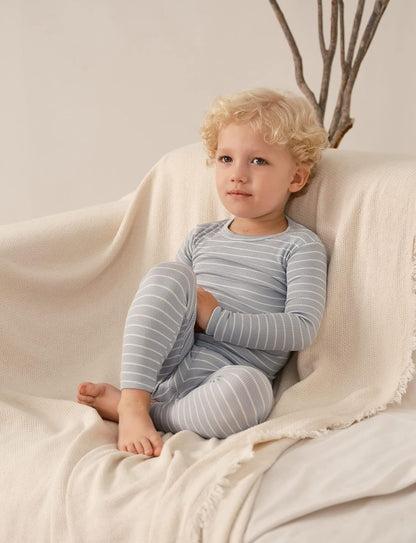 AVAUMA Stripe Pattern Baby Boys Girls Pajama Set Kids Toddler Snug fit Ribbed Sleepwear pjs for Daily Life Style