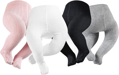 Petrass Baby Girls Cable Knitted Tights Infant Full-Footed Seamless Cotton Tights New-born Girls Seamless Leggings 3/4/5/6