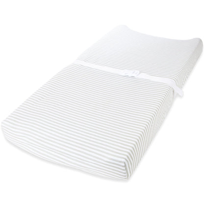 Cuddly Cubs Changing Pad Covers ??2 Pack ??Snuggly Soft Plush Cotton Changing Table Covers for Boy, Girl ??Fits Perfectly on Summer Infant and Other 16 x 32 Baby Changing Table Pads ??Grey Stripes