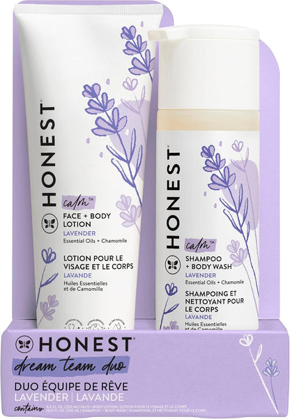 The Honest Company 2-in-1 Cleansing Shampoo + Body Wash and Face + Body Lotion Bundle | Gentle for