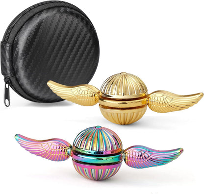 Golden Fidget Spinner Toy Metal for Kids Adults, Cool Margic Orb Fidgit Spinner Finger Desk Spinning Toys, Small Gadget Hand Spinner, Anti Anxiety Stress Relief Toy for Focus, Party Favors Prizes