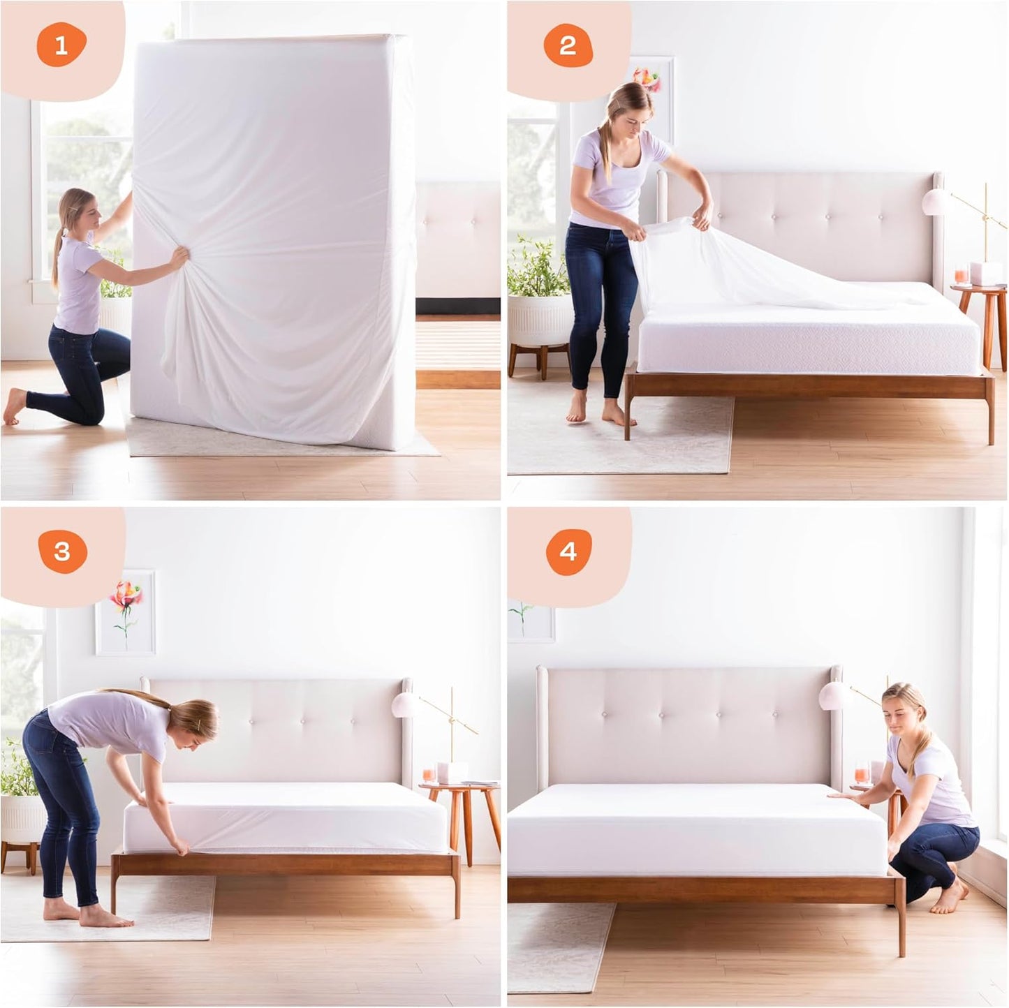 Linenspa Zippered Mattress Encasement – Twin XL Size Waterproof Mattress Protector – Quiet Cover & Complete protection – Dorm Room Essentials, White