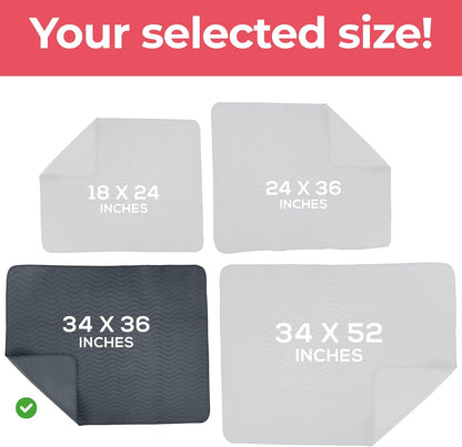 Utopia Bedding Washable Underpads 34" x 36" (Pack of 4), Waterproof Reusable Heavy Absorbency