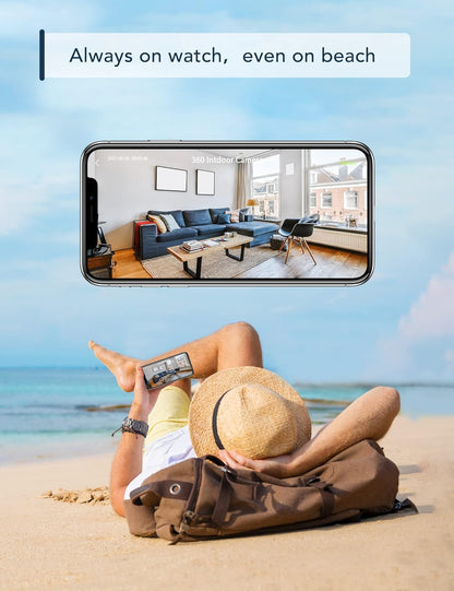 GNCC Indoor Security Camera, 2 Packs 1080PCameras for Home Security Wi-Fi Cameras, Motion/Sound Detection, Night Vision, 2-Way Audio, Real-Time Alert, Cloud & SD Card Storage, 2.4G WiFi Only