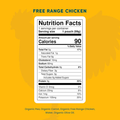 Serenity Kids 6+ Months Baby Food Pouches Chicken Puree - BPA-Free Organic Baby Food - Free-Range