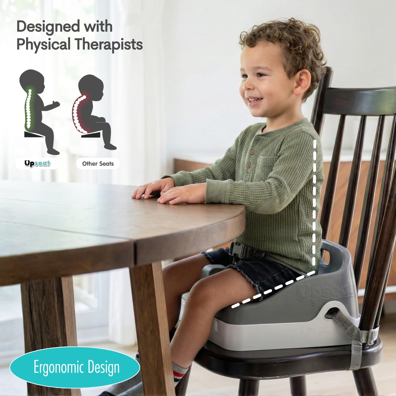 Upseat Boost - The Original Ergonomic Toddler Booster Seat for Dining Table, Developed with