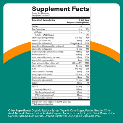 SmartyPants Prenatal Multivitamin Gummies - Improved Formula: Omega 3 (DHA/EPA), Methylfolate