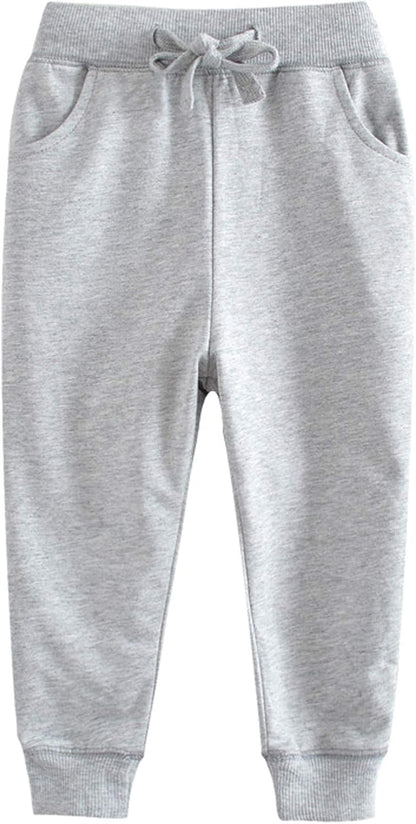 HUAER& Baby Boy's Jogger Pants Dinosaur Car Drawstring Elastic Sweatpants