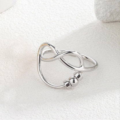 INFUSEU Funny Spinner Fidget Rings for Women Girls Anti Anxiety Stress Worry, Adjustable Size