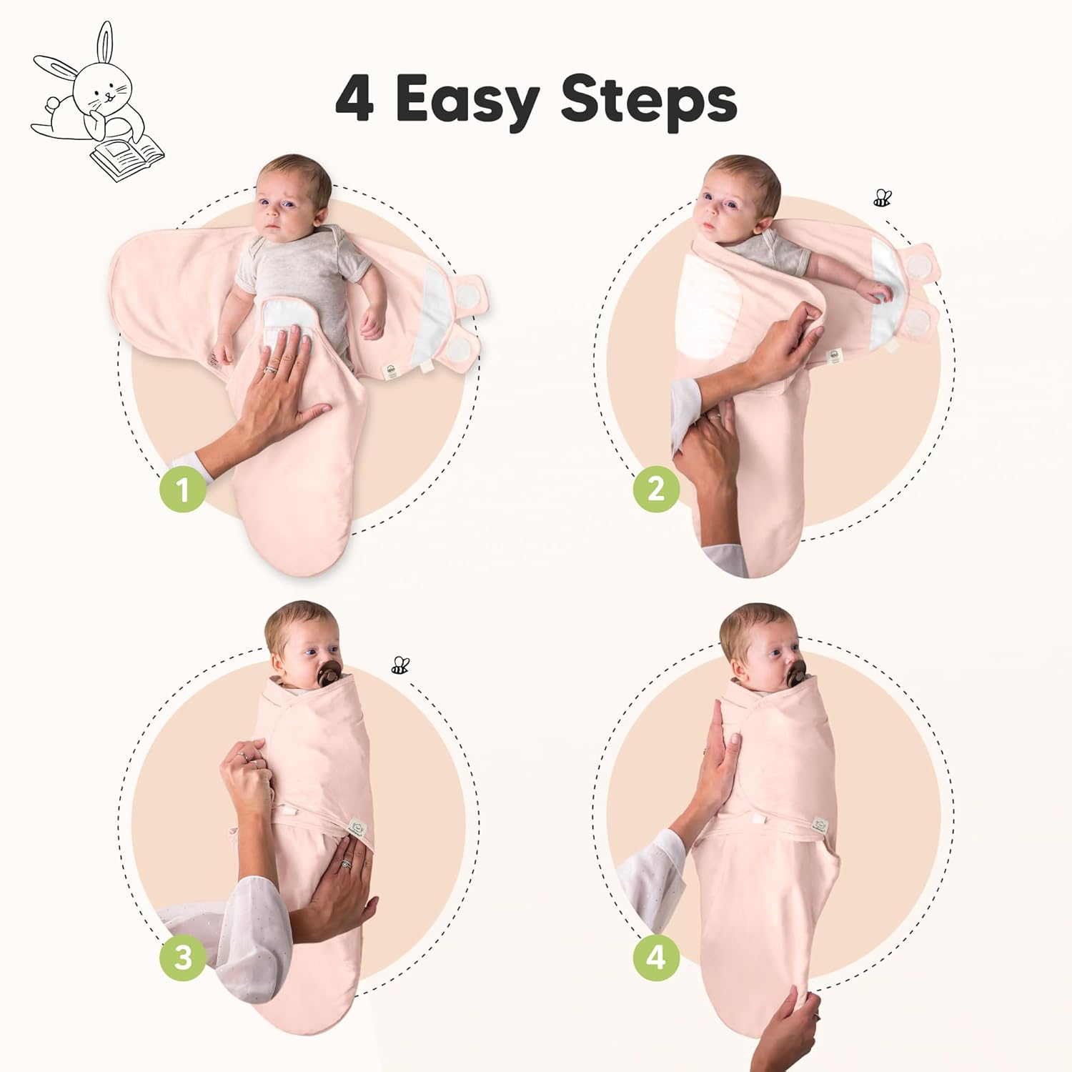 3-Pack Organic Baby Swaddle Sleep Sacks - Swaddles for Newborns, Infant 0-3 Months, Baby Girls