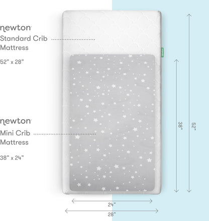 Newton Baby Fitted Mini Crib Sheets (2-Pack) | Organic Muslin Cotton, Breathable & Soft Baby