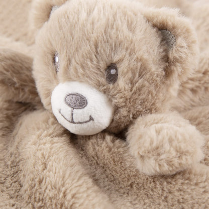 Baby Bear Security Blanket Soft Minky Baby Lovey Animal Plush Blanket Unisex Lovie Gift for Toddler, Boys and Girls, 13.5 Inch (Dark Brown)