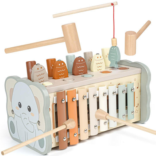 Joyreal Wooden Montessori Toys for 1 Year Old Hammering Pounding Toys