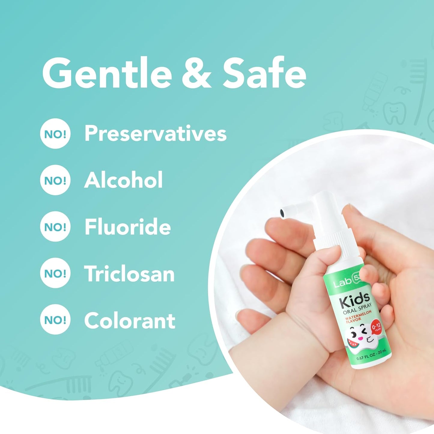 LAB52 Kids Oral Spray, Toddler Toothpaste Helper for Daily Oral Care and Fresh Breath, Children