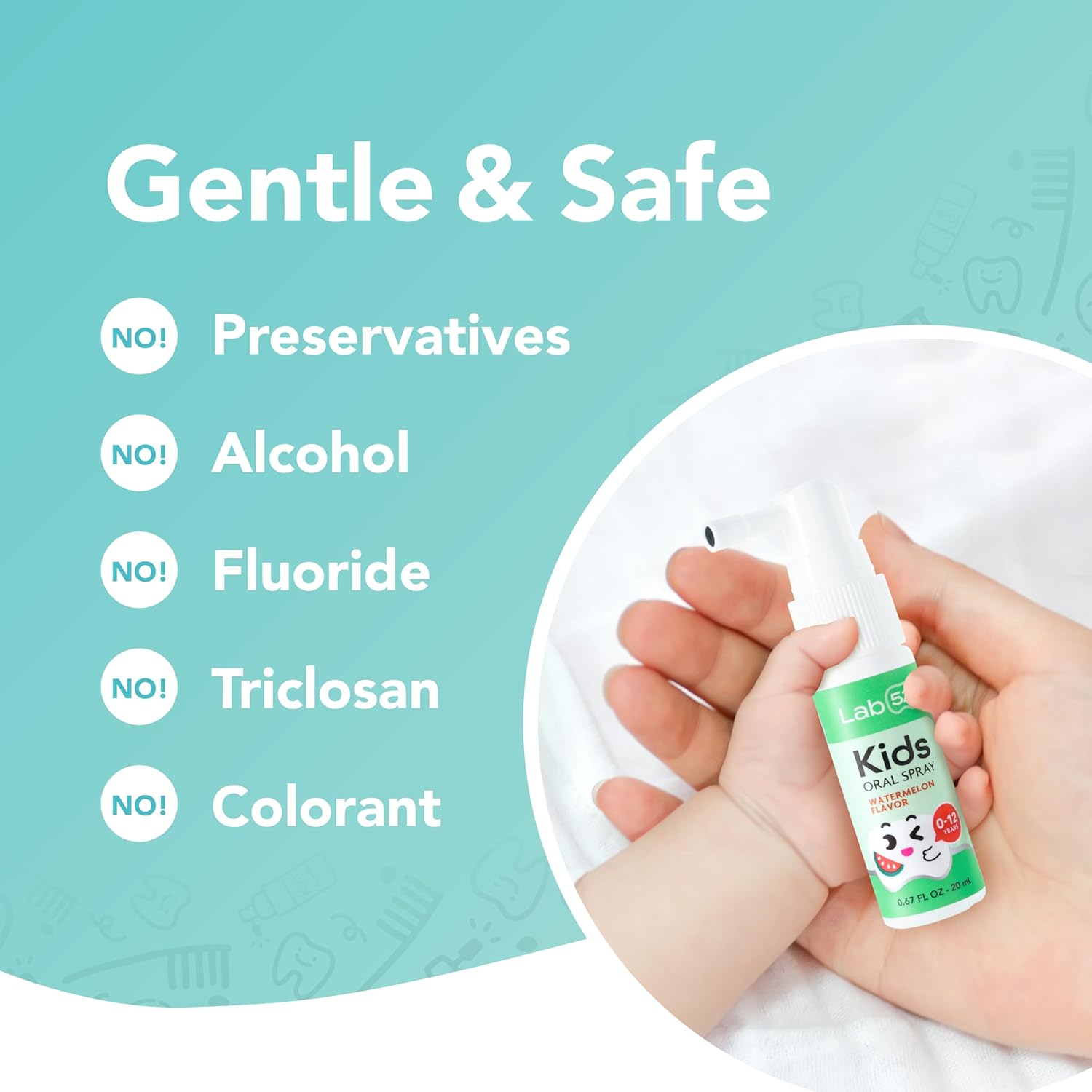 LAB52 Kids Oral Spray, Toddler Toothpaste Helper for Cavity Repair and Fresh Breath, Children