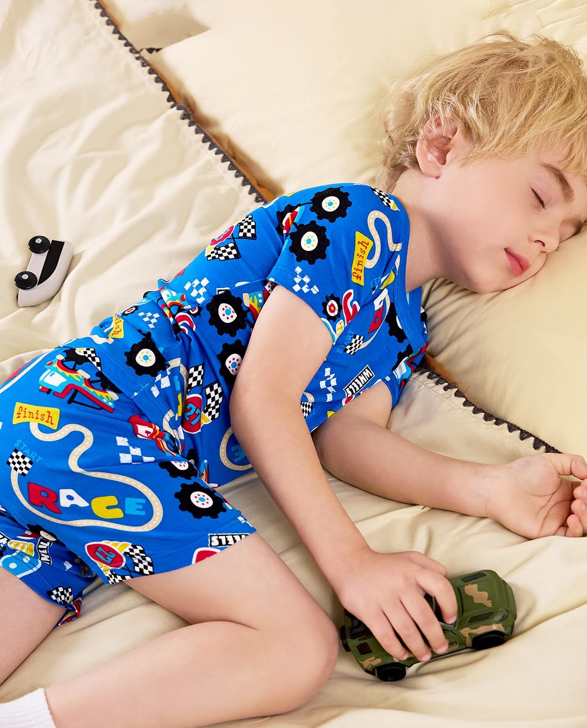 Bamboo Viscose Toddler Animal Pajamas Boys Girls Kids Cool Short Summer 12M-8Y Snug fit Pjs Set 2pcs