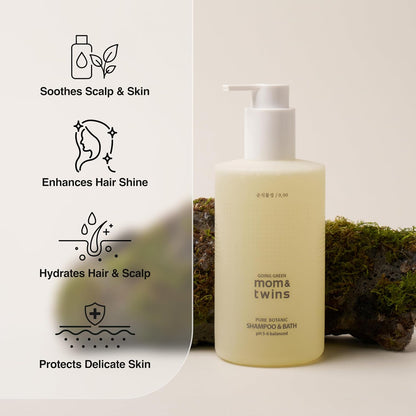 SHAMPOO & BATH – Organic Korean Baby & Kids 2-in-1 Shampoo & Body Wash for Newborns, Vegan Cleanser