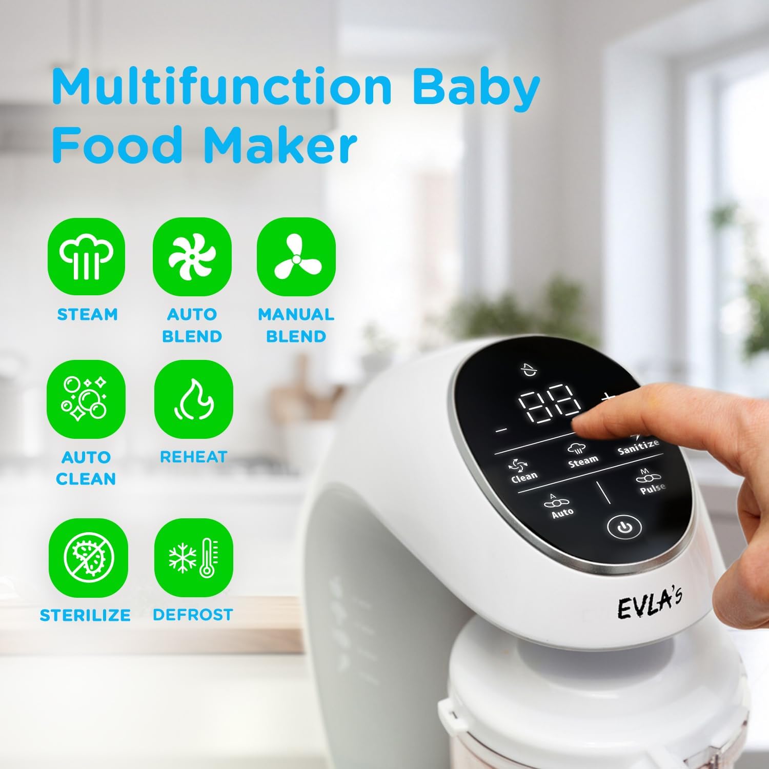 EVLA'S Baby Food Maker, Steamer, Blender, Baby Food Processor for Healthy Homemade Baby Food in