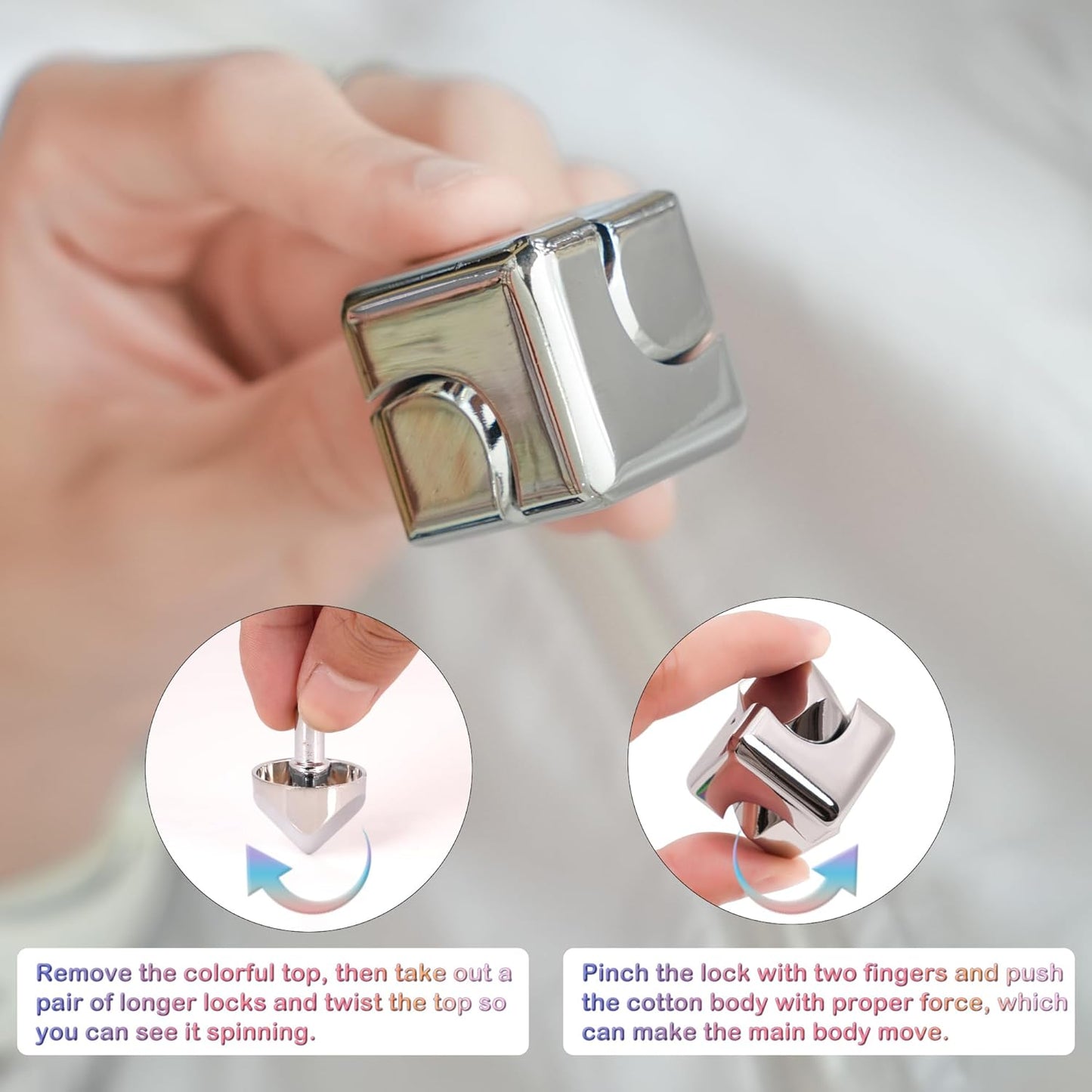 Desk-Fidget-Toys Spinner-Cube: Cool-Gadgets Metal Kinetic-Desk-Toys Office EDC-Toy, ADHD Tools Cool-Stuff Thing Stress Relief Toy Gift for Kids Children Teens Adults Christmas Women Men