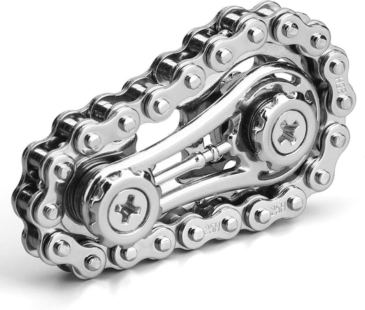 Cool Sprockets Fidget Chain, Assemble Fidget Spinner Ring Toys for Kids Adults, Metal Fidgeting