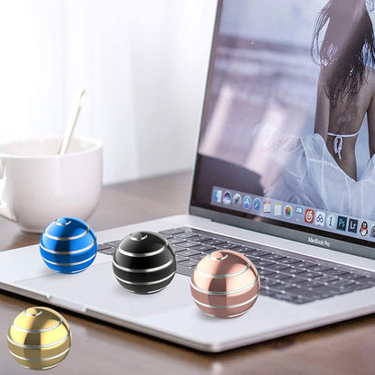 Kinetic Desk Toy Ball, 1.54'' Kinetic Desktop Spinning Toys, Optical Illusion Fidget Toys Gadgets for Christmas Birthday (39MM, Blue-A)
