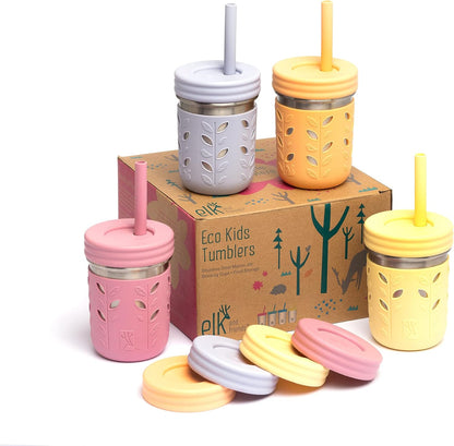 Elk and Friends 10oz Stainless Steel Kids + Toddler Drinking Cups | The Original Mason Jars with