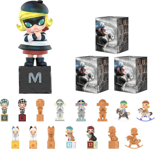 POP MART Molly Anniversary Statues Classical Retro Blind Box Figures, Random Design Toys for Modern Home Decor, Collectible Toy Set for Desk Accessories, 3PC