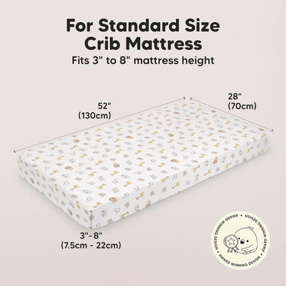 KeaBabies 2-Pack Baby Crib Sheets for Boys, Girls - 52x28 Viscose Derived from Bamboo Toddler Bed