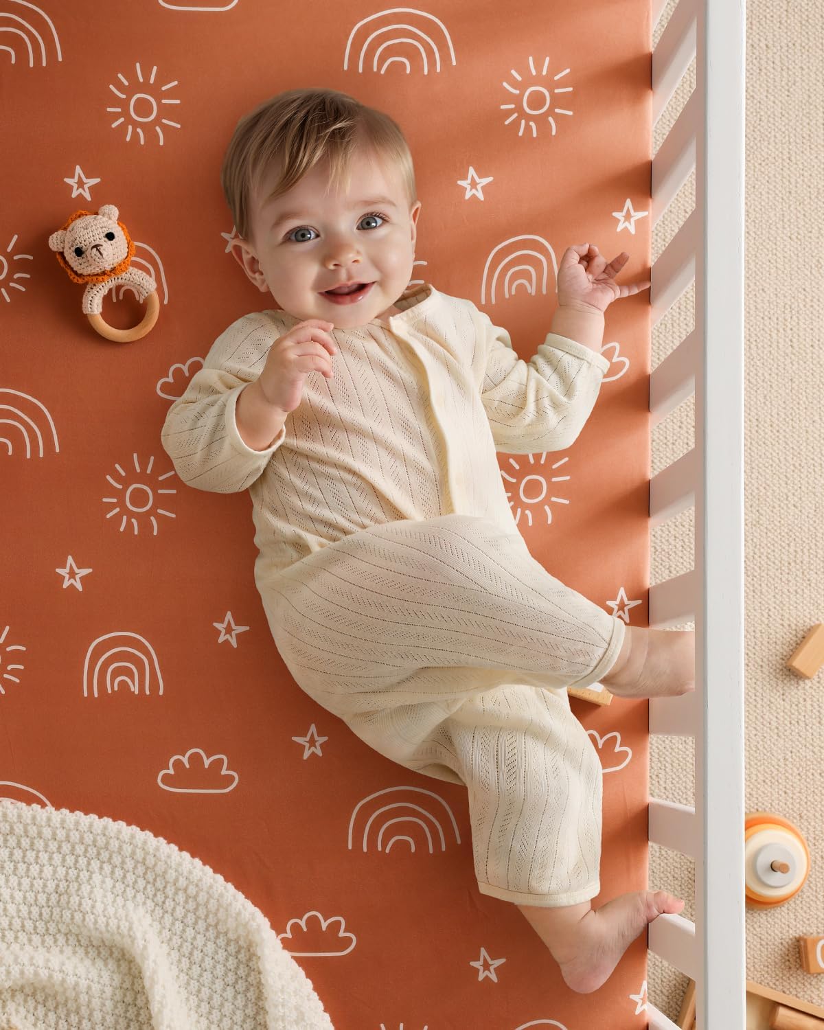 Yoofoss Baby Pack and Play Sheets 2 Pack for Boys and Girls - 38x26 Mini Crib Sheets Fitted Neutral