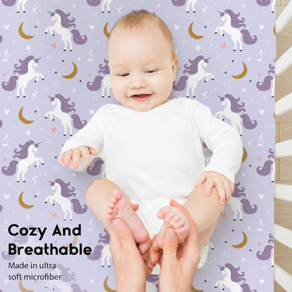 Yoofoss Baby Crib Sheets for Boys Girls, Fitted Crib Sheet 2 Pack for Standard Crib and Toddler
