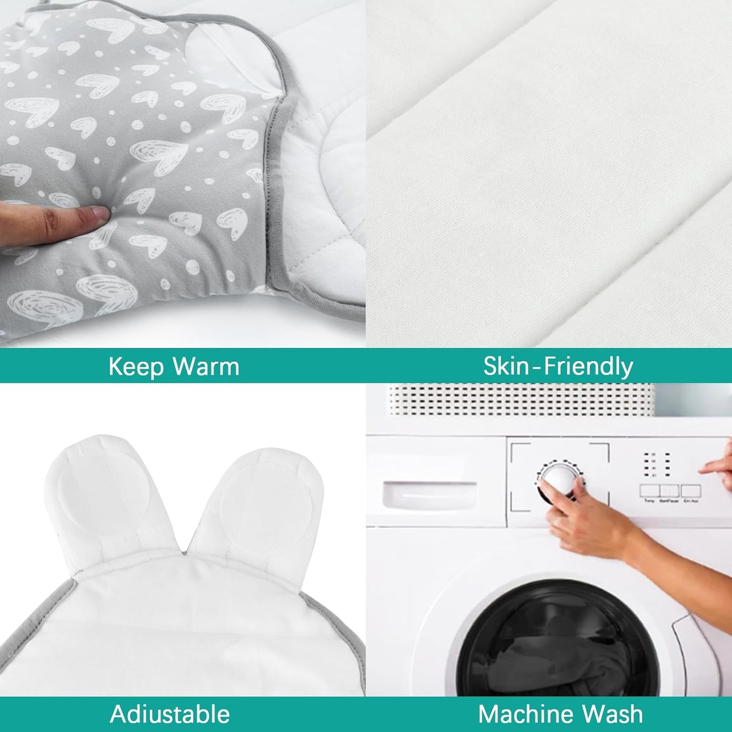 Biloban Quilted Baby Swaddles 0-3 Months 2 Pack, Warm Quilted Baby Swaddle, Newborn Swaddle