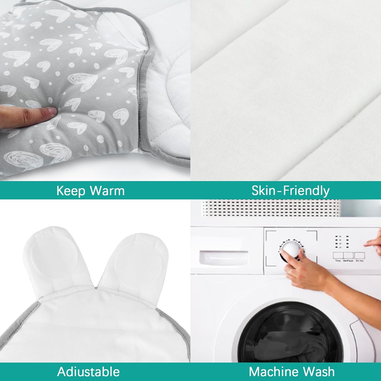 Biloban Quilted Baby Swaddles 0-3 Months 2 Pack, Warm Quilted Baby Swaddle, Newborn Swaddle