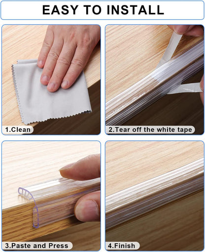 Baby Proofing,16.4ft(5M) Silicone Soft Corner Protectors with Pre-Taped Strong Adhesive, Edge Protectors for Sharp Corners of Cabinets, Tables