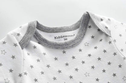 Kiddiezoom Baby Bodysuit Newborn Short Sleeve baby One-Piece Cotton 5-Pack baby clothes