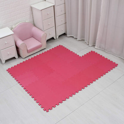 MQIAOHAM® 18 Pieces Puzzle Play Mats, Soft Baby Play Mat, Kids Interlocking Foam Floor Tiles, Toddlers Carpet Playmats G301018-109