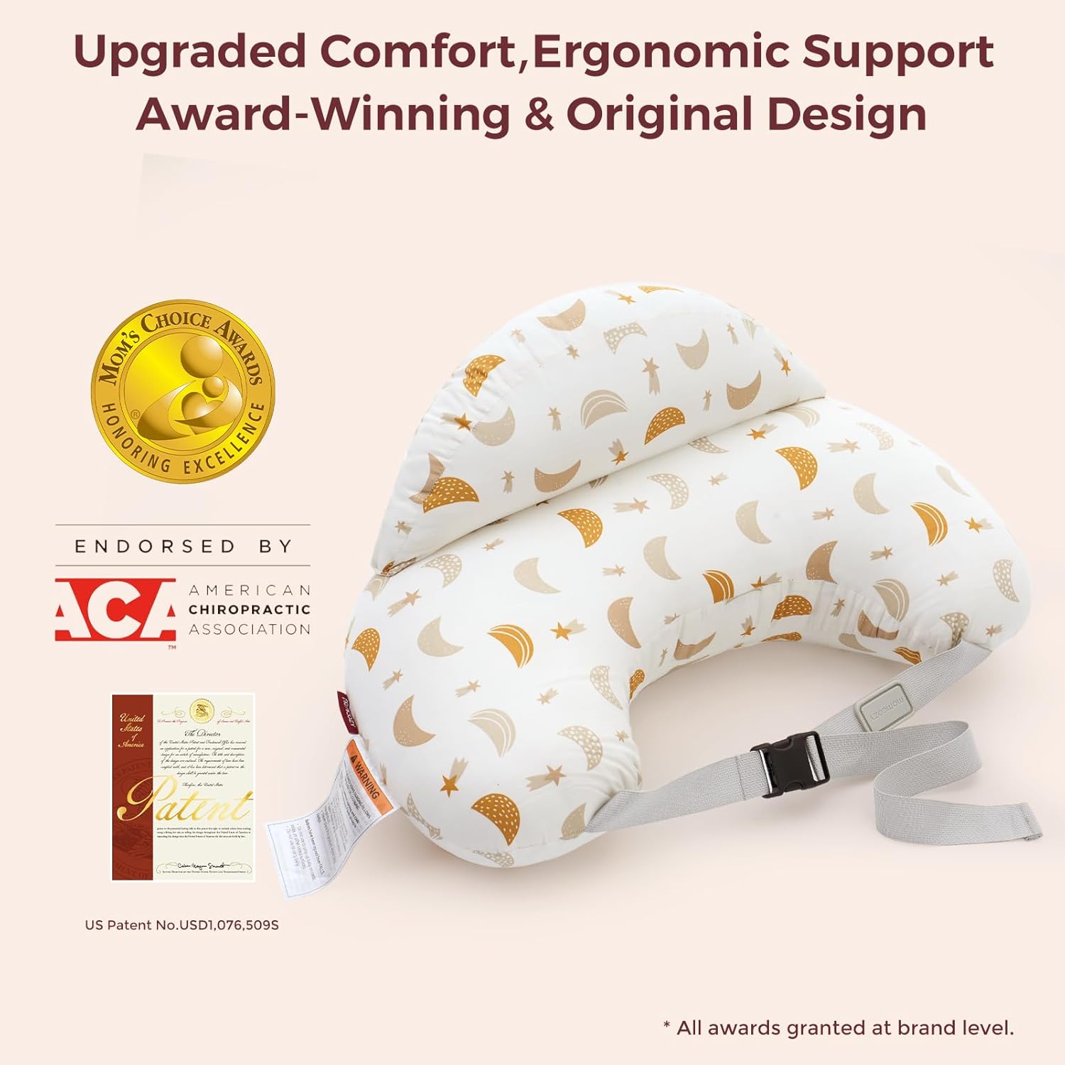 Momcozy Original Nursing Pillow for Breastfeeding-Pioneering Safety Fence- Wider Feeding Pillows