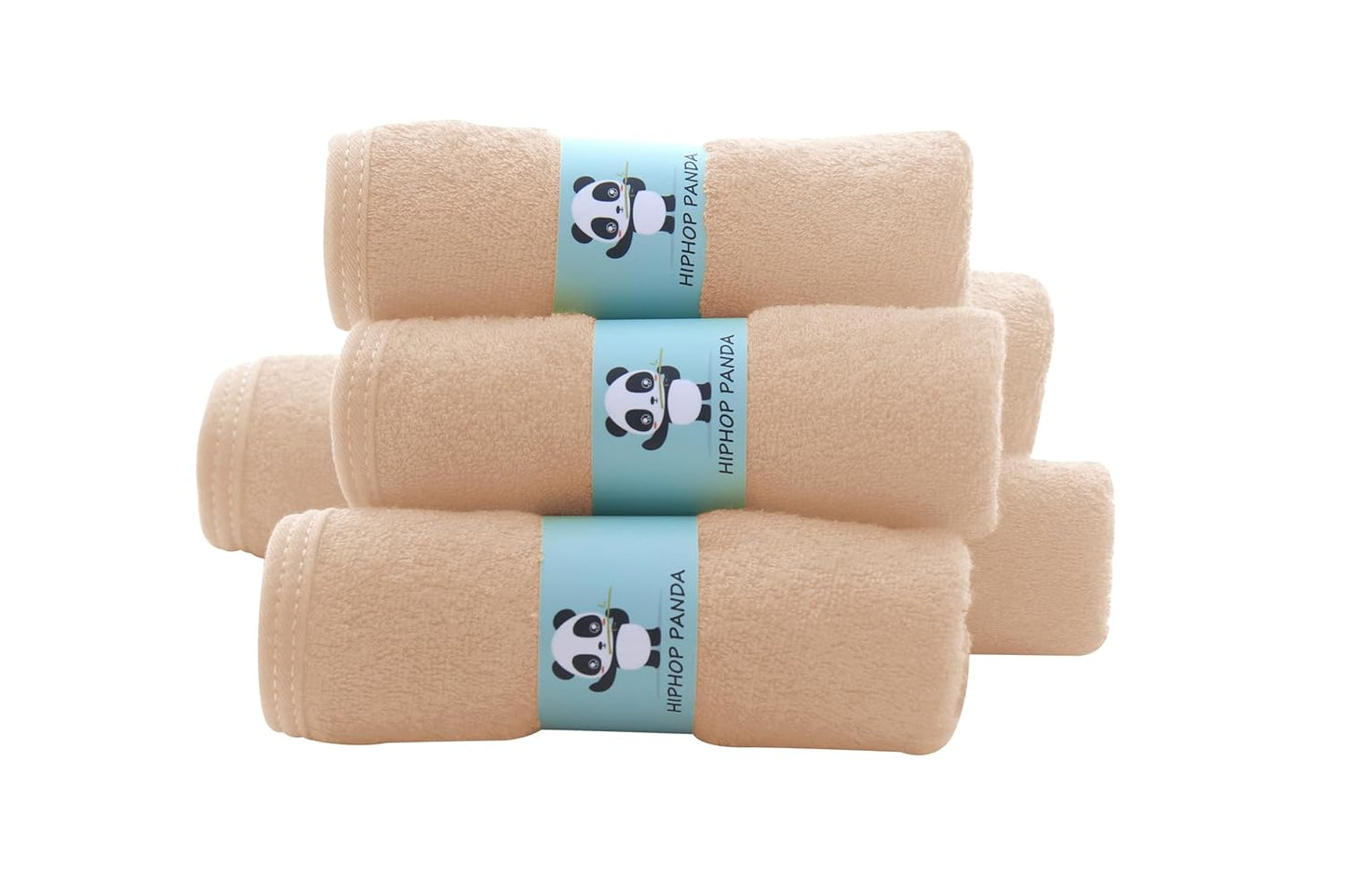 HIPHOP PANDA Baby Washcloths, Rayon Made from Bamboo - 2 Layer Ultra Soft Absorbent Newborn Bath Face Towel - Reusable Baby Wipes for Delicate Skin - Brown, 30 Pack