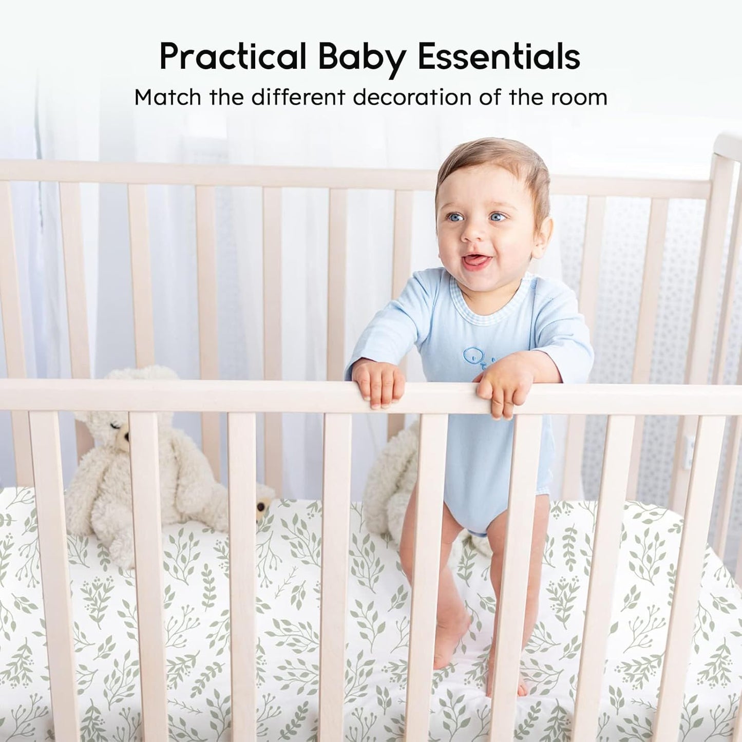 Yoofoss Baby Crib Sheets for Boys Girls, Fitted Crib Sheet 2 Pack for Standard Crib and Toddler