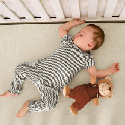 lulumoon Mini Crib Sheets Muslin: Soft Cotton Fitted Mini Crib Mattress Sheets for Boys and Girls