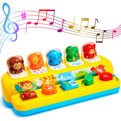 Baby Pop Up Toys with Music & Light Montessori Toys for 1 Year Old Boy Girl