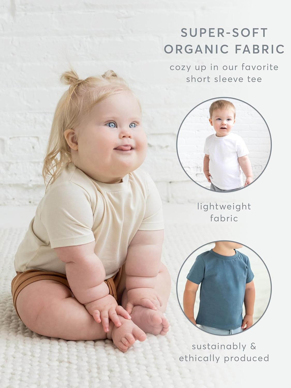 Colored Organics - Organic Cotton Toddler Short Sleeve Shirts - Baby Toddler and Kids Tops - Girls and Boys Tees