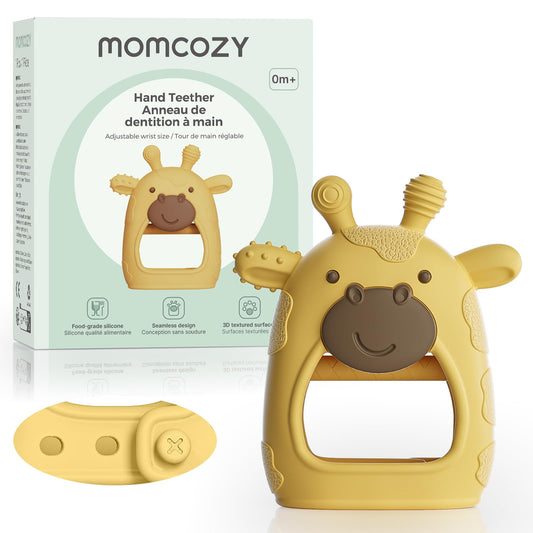 Momcozy Baby Teether Toys | Food Grade Silicone Teether Baby Toys | Yellow