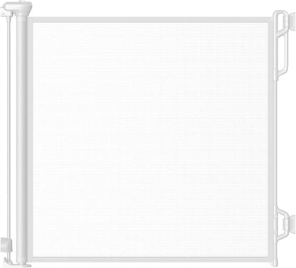 Retractable Safety Baby Gate or Mesh Dog Gate,Durable Portable Mesh Retractable Gate,Easy to Use for Stairs, Doorways, Hallways, Indoor, Outdoor, 33.5" Tall, Up to 65" Wide, White