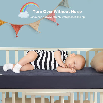 Waterproof Crib Mattress Protector 2 Pack, Soft and Breathable Crib Mattress Pad Cover, Noiseless