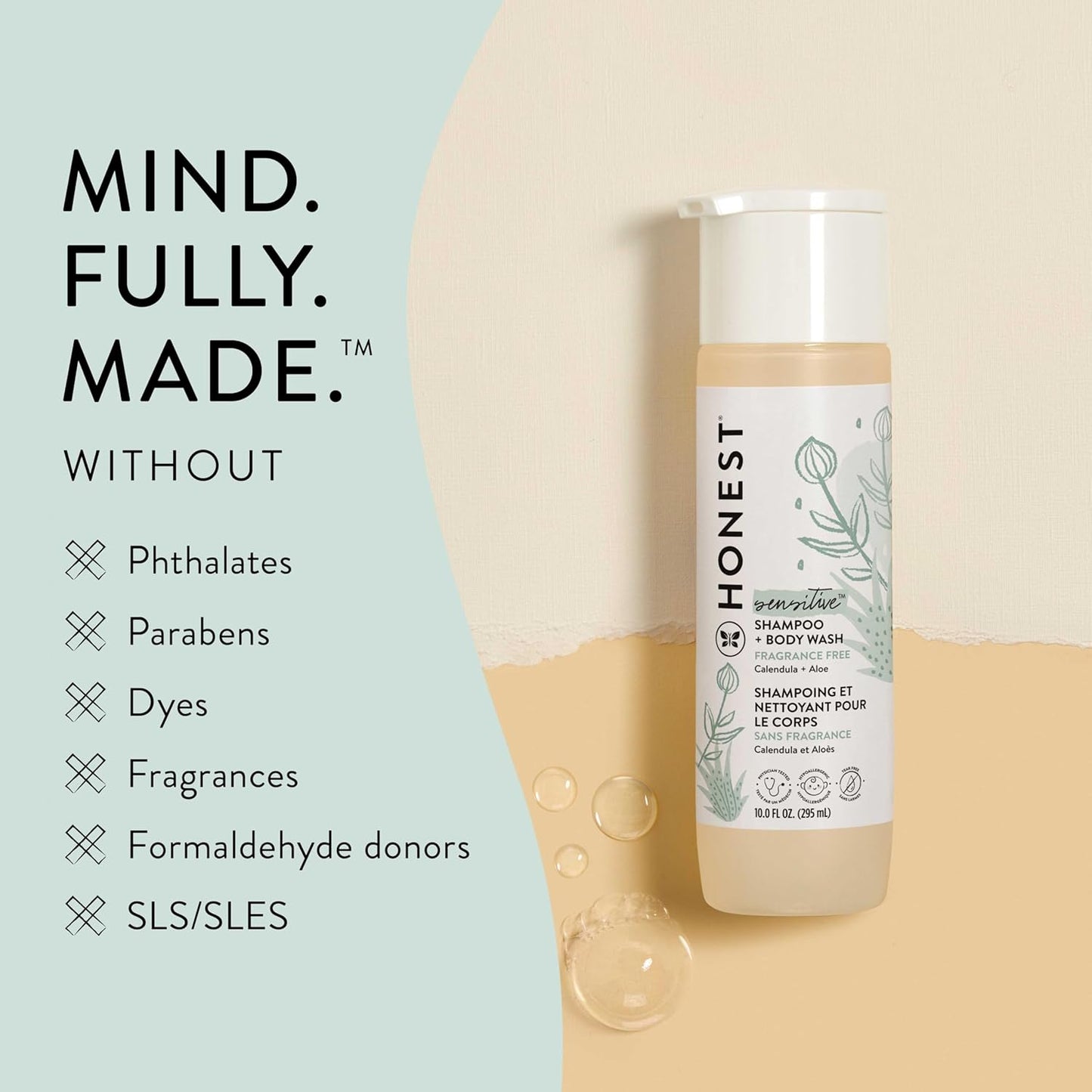 The Honest Company 2-in-1 Cleansing Shampoo + Body Wash for Sensitive Skin | Gentle for Baby |