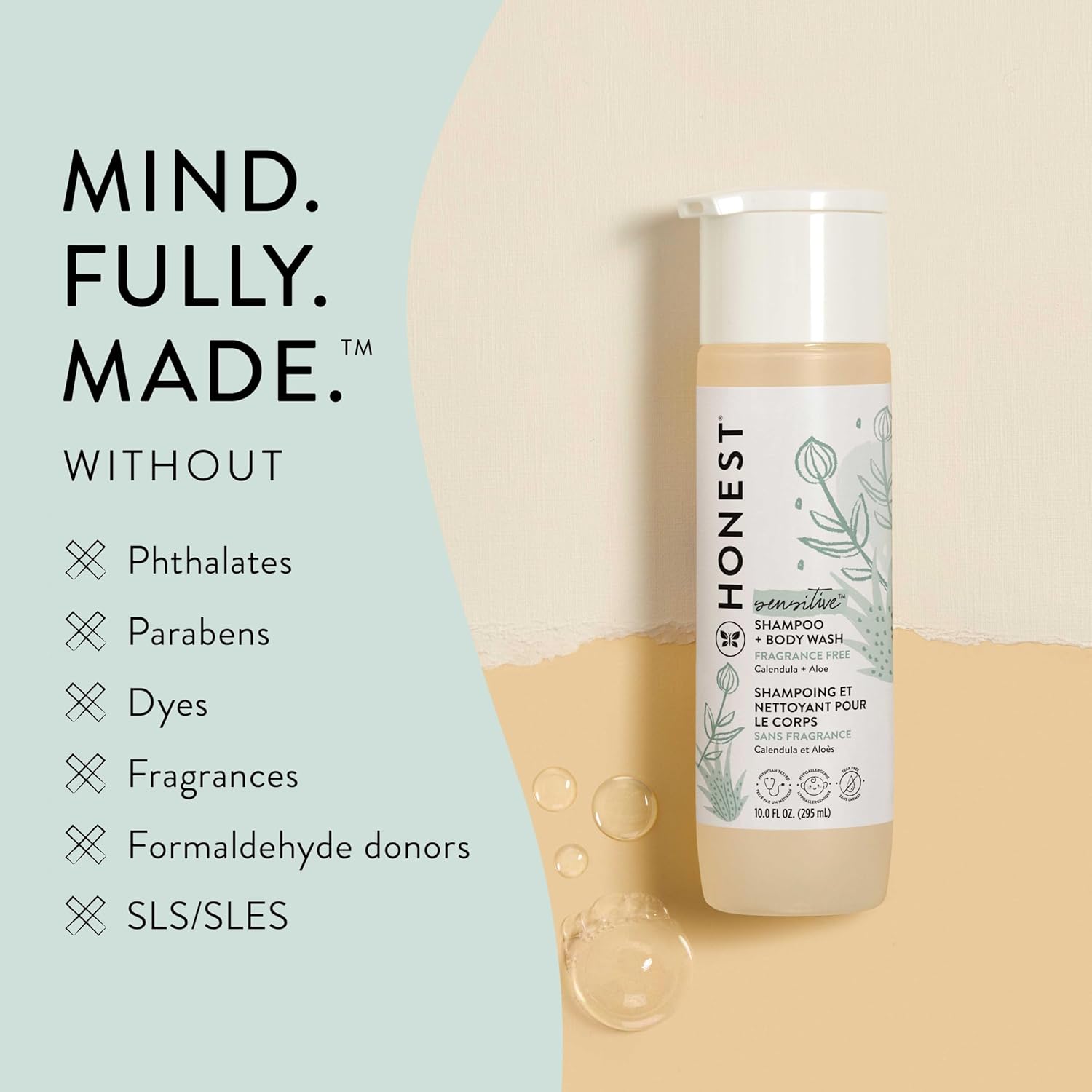 The Honest Company 2-in-1 Cleansing Shampoo + Body Wash for Sensitive Skin | Gentle for Baby |
