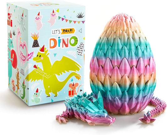 15 inches Dragon with Egg, Colorful Dragon Toy,Articulated Crystal Dragon,Fidget Toy Cool